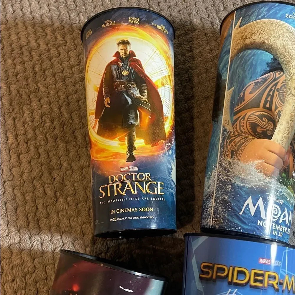 Set of 4 Movie-Themed promo theater cups